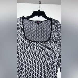 LU NYC Black and White Geometric Jumpsuit